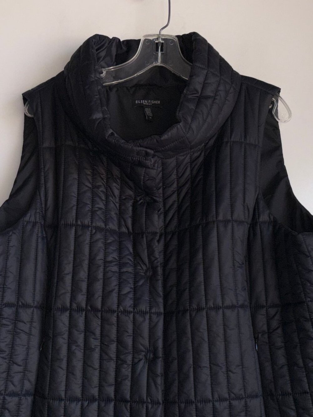 Eileen Fisher Woman Quilted Vest Size 1X Black - Picture 2 of 12